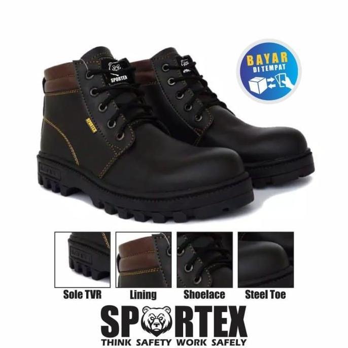 Aman- Sepatu Safety Pria Ujung Besi 01 Sportex Sol Safety Boots