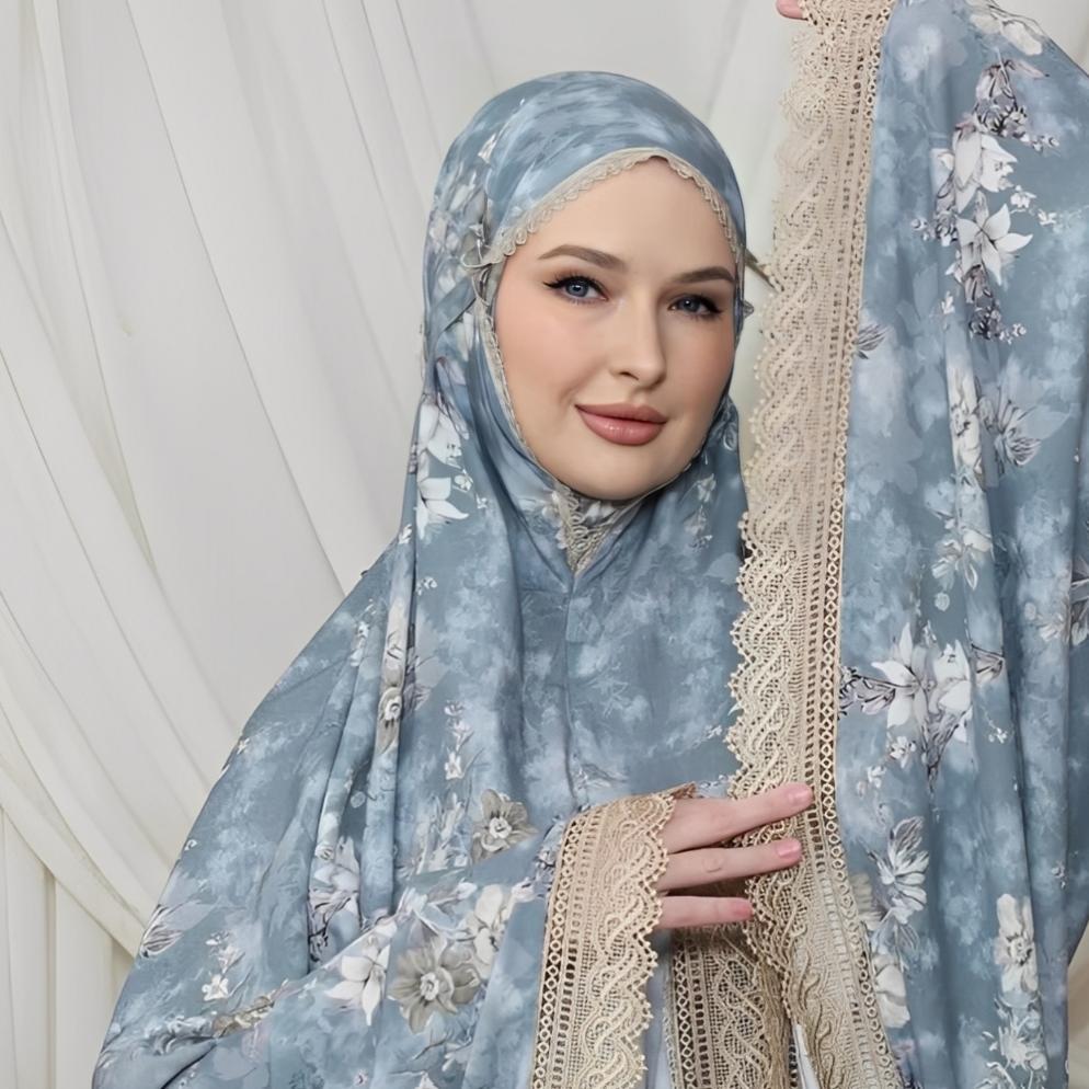 HOT DEALS Mukena Katun 2in1 | Mukena 2in1 Resleting Mukena Dewasa Motif Renda Set Tas TRAVELING MOTI