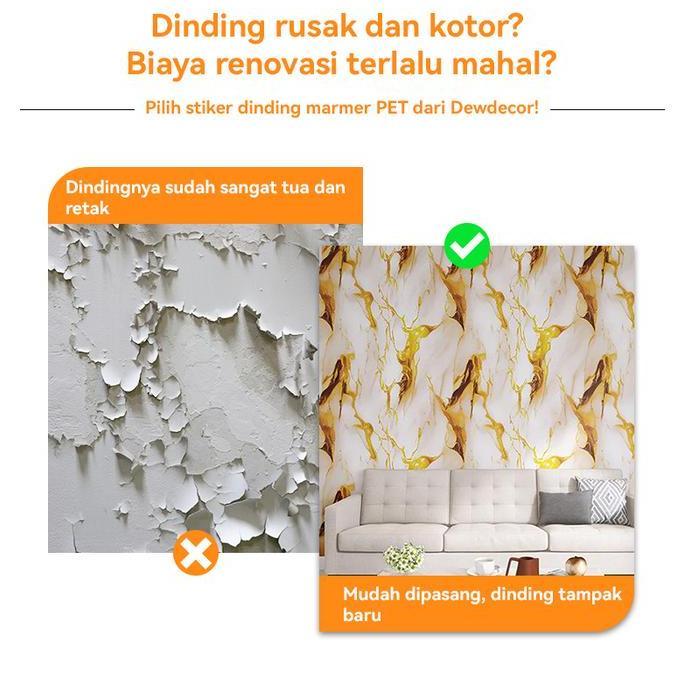[30cm x 60cm] Dewdecor - PAKET 20 Lembar Wallpaper Dinding foam kamar aesthetic Premium PET vinyl Ma