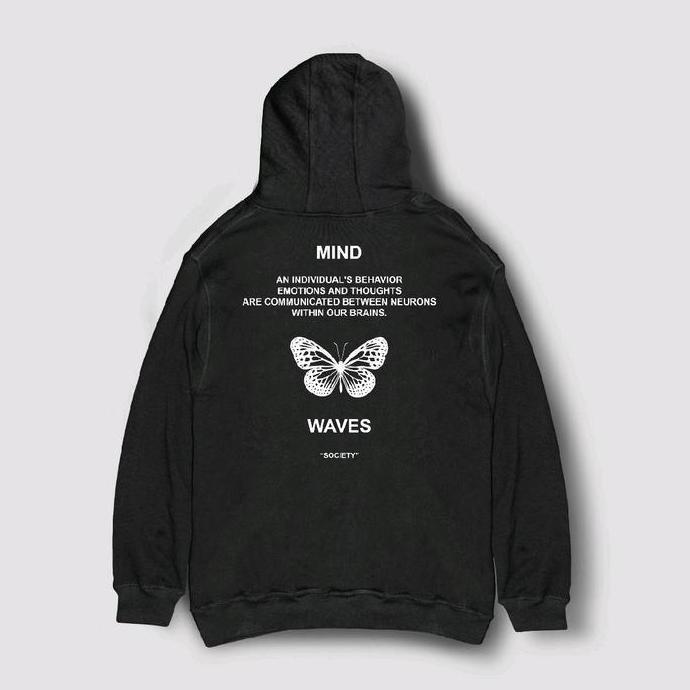 DY90 - HOODIE - MIND WAVES SOCIETY BLACK