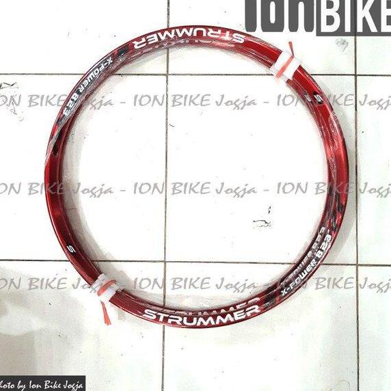 Sepasang Velg Rims Strummer X- Power Red Premium 27.5 32 H Sepeda Mtb