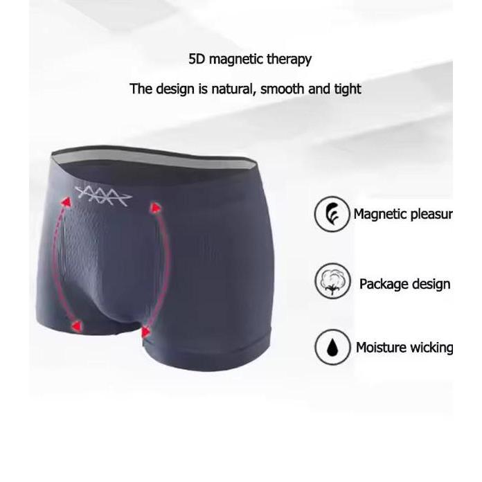 DE30 >> (DAPAT 10) BOXER KESEHATAN 5D Pria Celana Dalam Pria Katun Magnet Terapi Kesehatan ORIGINAL