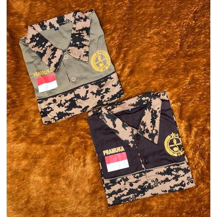 Baju / Kaos Kerah Loreng Perlengkapan Pramuka