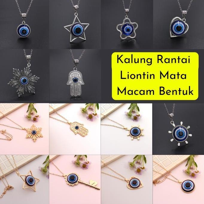 DB7 - Kalung Rantai Set Liontin Mata Evil Eye Turki Stainless Pria Wanita/Gantungan Kunci Mata Evil 