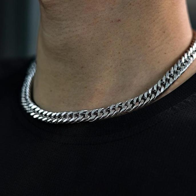 DS45 - KALUNG RANTAI PRIA KALUNG TITANIUM ANTI KARAT ANTI LUNTUR KALUNG RANTAI PAS LEHER