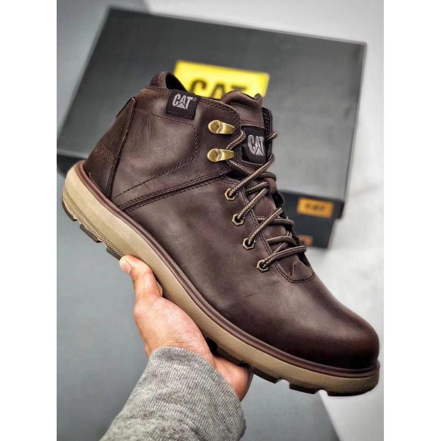 Original Caterpillar Men Work Genuine Leather Boot Shoes 14 terlaris