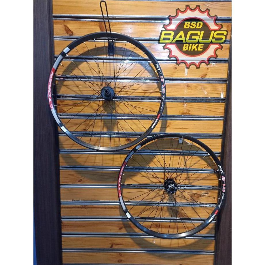 Wheelset TK C23AB MTX 22.4mm Alloy Clincher Wheelset for Disc XC MTB 32/32H Front:QR/15mm Rear:QR 27