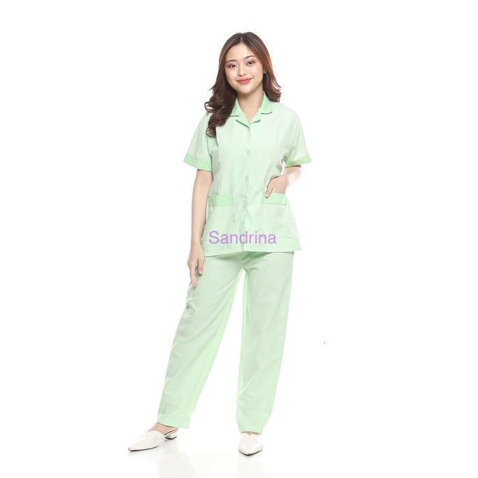 (SANDRINA) Baju seragam suster/ baju baby sitter celana panjang Wanita Blazer