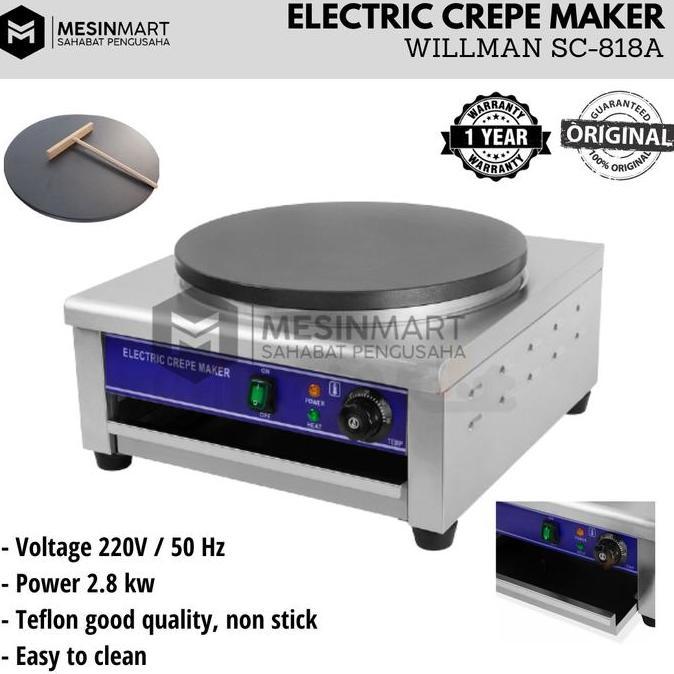 TERBARU - Electric Crepe Maker Mesin Crepes Listrik / GAS WILLMAN