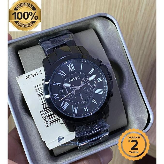 FS4832 Chronograph Men Black Dial Black Stainless Steel Original terlaris