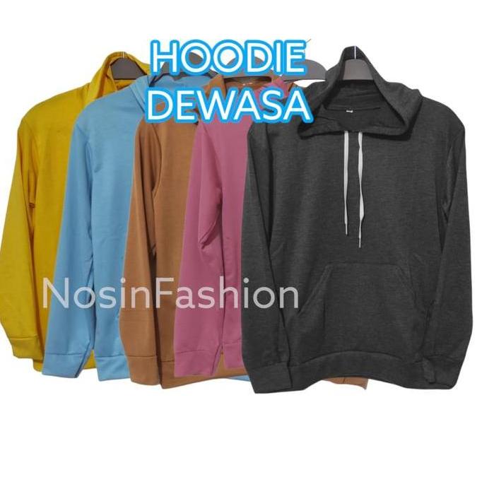 Lansungkirim- Nf / Sweater Hoodie Polos Dewasa / Bahan Baby Terry