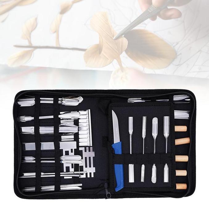 46pcs Pisau ukir buah pisau garnish pisau carving Pisau set ukir buah garnish terlaris
