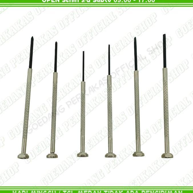 Obeng Jam Set 6 Pcs Plus Minus Obeng Kecil Kacamata