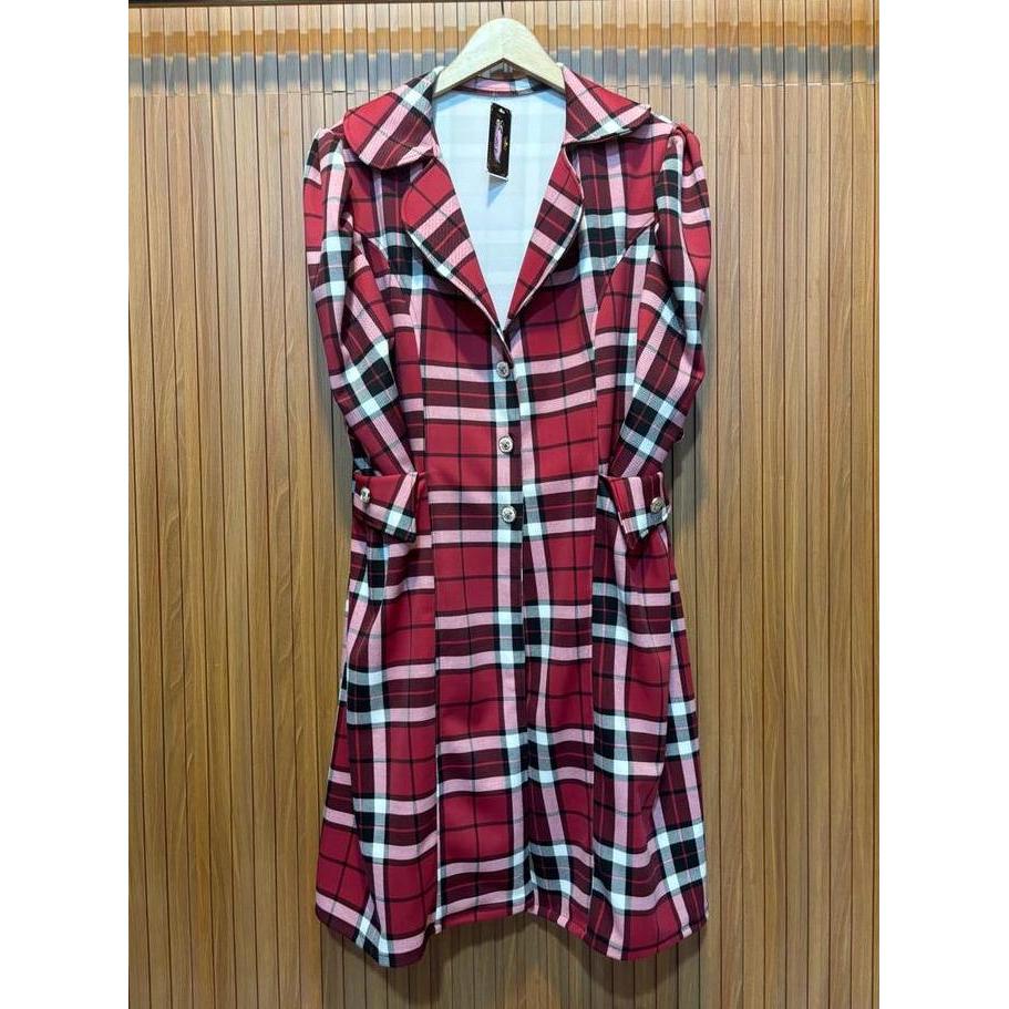 Lansungkirim- #5605,Long Coat Rihana Kotak Bahan Scuba Premium  Wanita Blazer Panjang Tebal Casual H