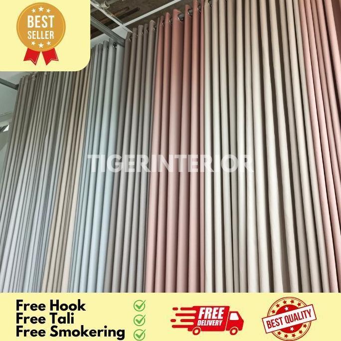 Gorden Polos Minimalis 1 SET Gorden BLACKOUT 80% Gorden Jendela dan Pintu Tirai Jendela Polos Promo