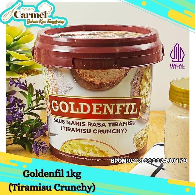 Kirimlangsungaja- Goldenfil Selai Goldenfil Tiramisu Crunchy Selai Roti Bolu 1Kg Aroma Tiramisu Kuat