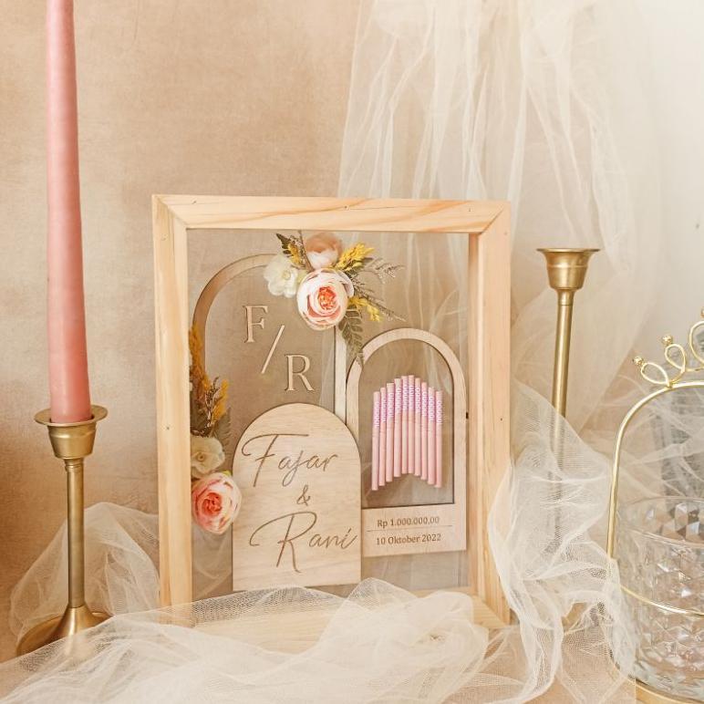 [JY] Mahar Dome Minimalis Laser Cut Mahar Pernikahan Mahar Akrilik Mahar Rustic Mahar Transparan