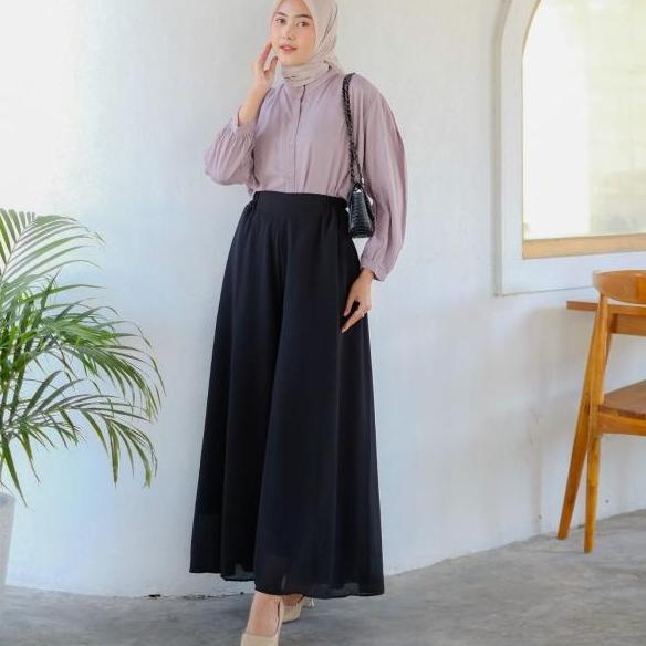 Sasa Kulot | Celana Kulot Lebar Casual Bahan Ceruti Premium