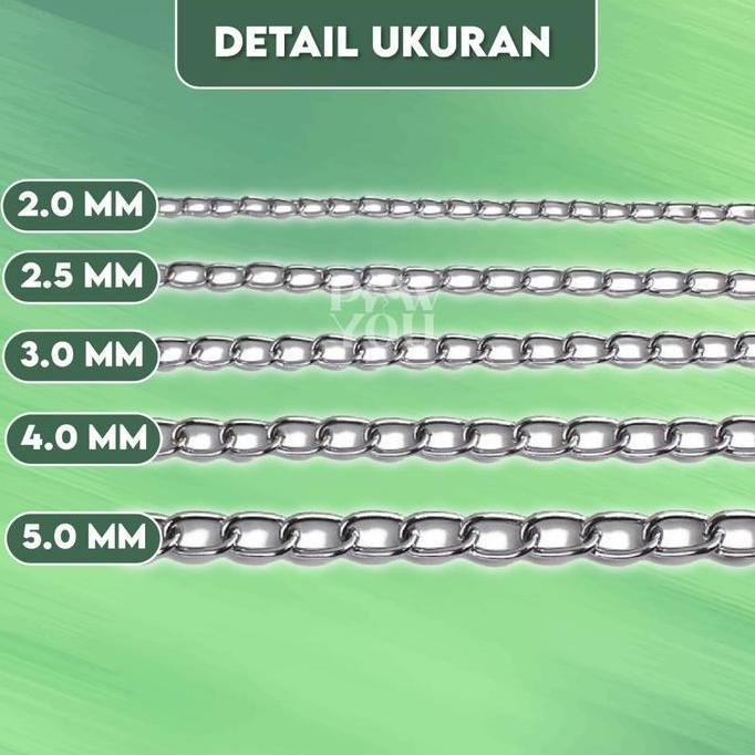Flash Sale Kalung Rantai Anjing / Hewan Peliharaan Besi Stainless Dog Chain Leash Kecil / Harness An