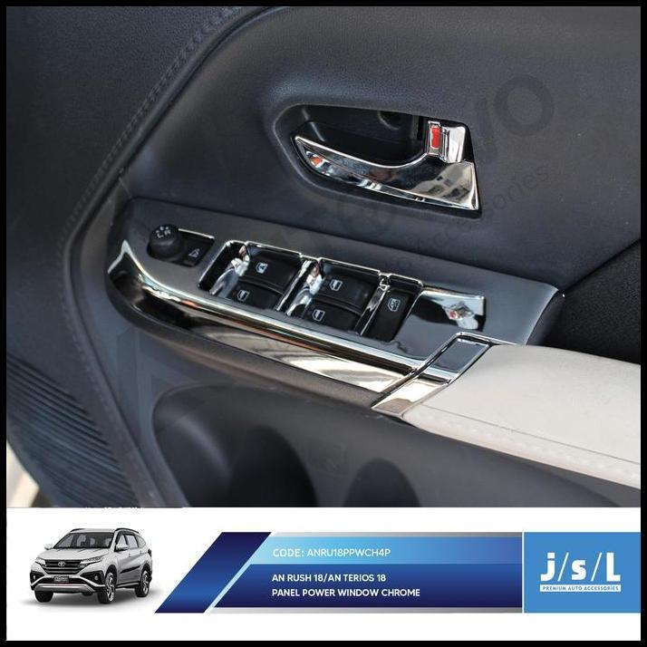 TERLARIS ALL NEW RUSH PANEL POWER WINDOW COVER CHROME 4 PCS JSL 