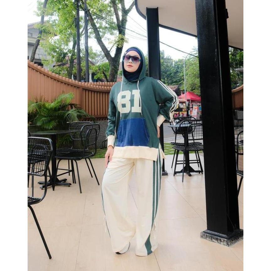 Oneset Sporty Galina by Numiaa Fashion - Set Atasan dan Celana untuk Aktivitas Olahraga Islami