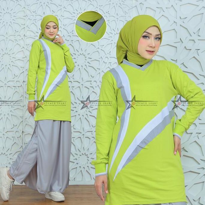 Baju Olahraga Senam Set Rok Celana Muslimah / Setelan Baju Olahraga Wanita / Stelan rok celana kaos 