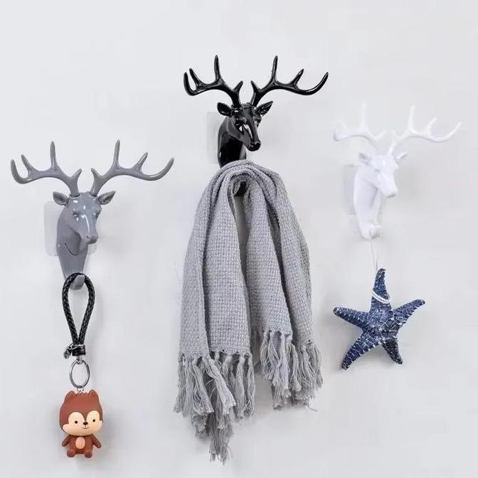 Hanger Gantungan Kunci Dinding Tanduk Rusa Doe Deer Key Hooks Stand Hook Dekorasi Pajangan Gantung V