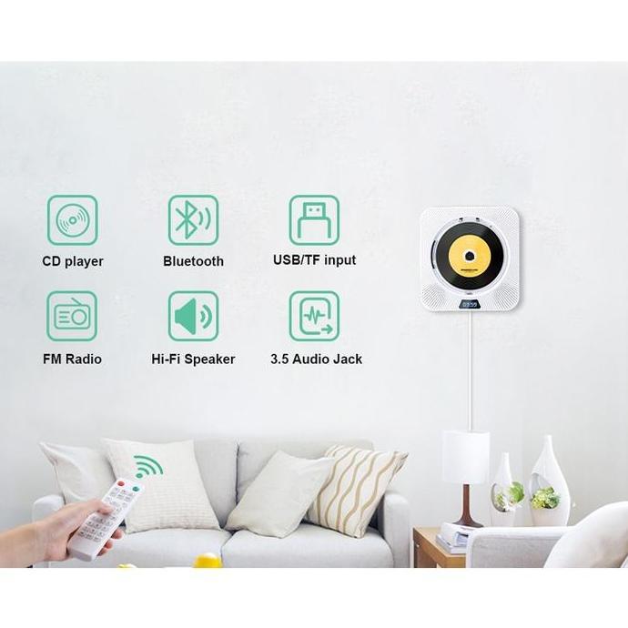 Allthebest- Puluz CD Player DVD Player Bluetooth Wall CD/DVD Player Portable