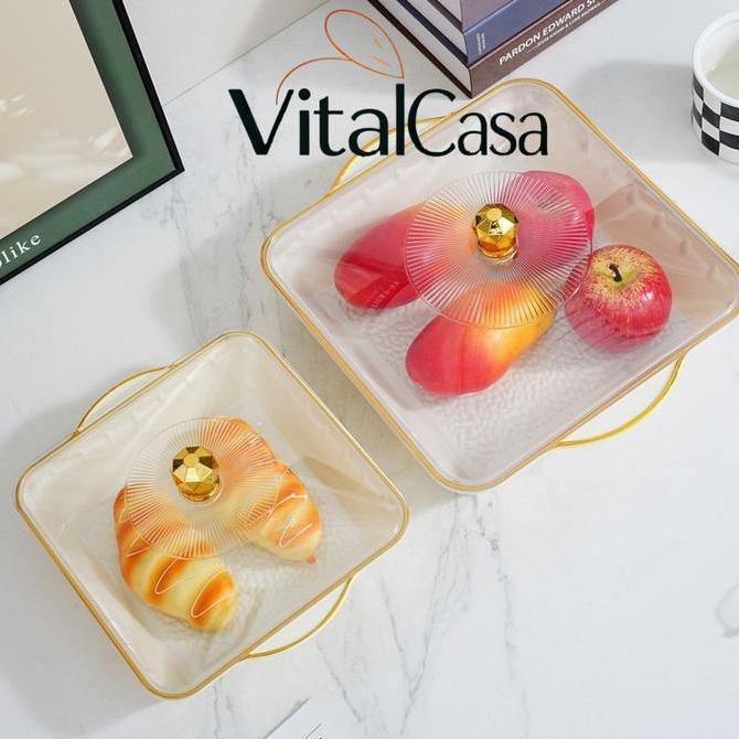 Produk Terbaru Aesthetic / Nampan Saji Dengan Tutup/Piring persegi putih (dengan tutup) HI