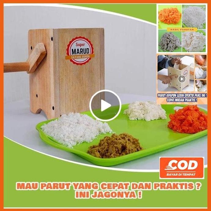 Allthebest- Parut Kelapa Jahe Kunyit Singkong Manual Kayu Berkwalitas.Tajam Kokoh  Parutan Stainless