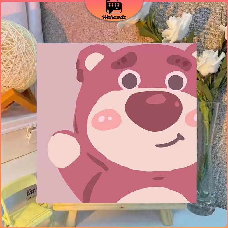 Paint By Number 20x20cm DIY Paint Kit with Frame Digital Painting Landscape Cartoon Anime Series