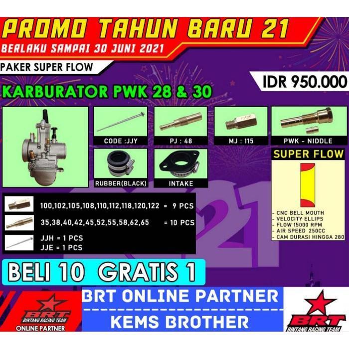 Super Flow Brt Karburator Pwk 28 Pwk 30 Pwk 32 Dan Pwk 34 Original Brt Original Dan Terpercaya