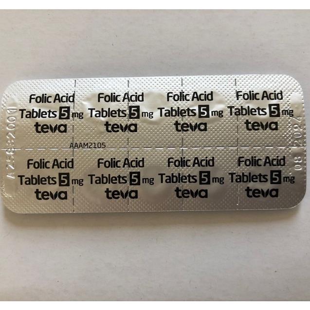 TEVA Folic Acid 5mg, 50 tablets// asam folat// singapore