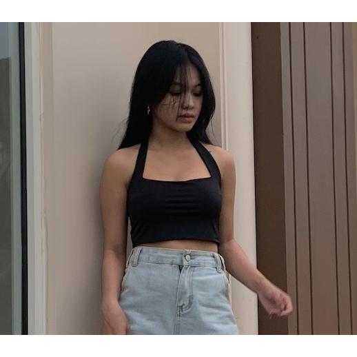 Limited Modavie - Belle Halter Top Tanktop Korea Crop Top Korean Halter Tank Top