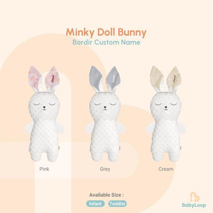 [FR} Boneka Anak - Minky Doll Bunny Bordir - Baby Loop