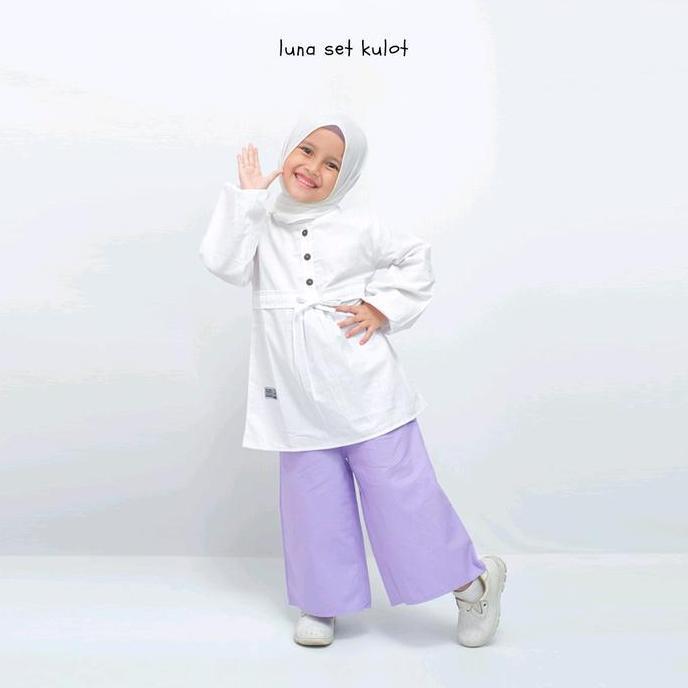 Baju anak perempuan hooflakids luna set kulot stelan cewe remaja atasan blouse usia 3 sampai 11 tahu