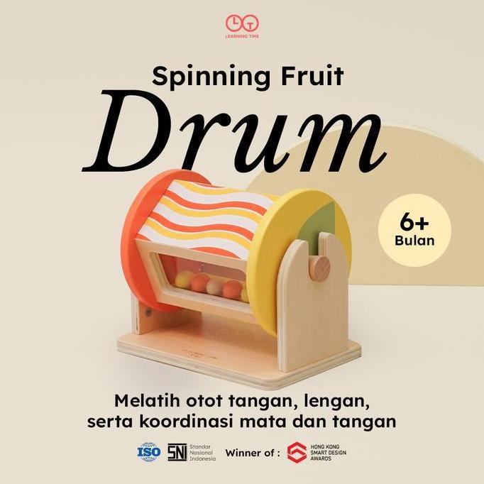 [FR} Learning Time- Spinning Fruit Drum-Mainan Tummy Time Bayi/Mainan Bayi Tengkurap/Mainan bayi 7 1