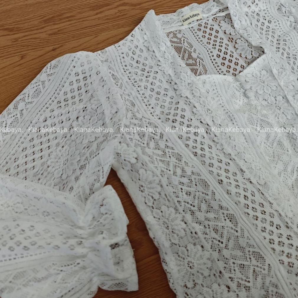 PROMO (HANYA KEBAYA) BAJU KEBAYA BROKAT MALIKA BET PECAH LENGAN KERUT BALI WISUDA MODERN MURAH