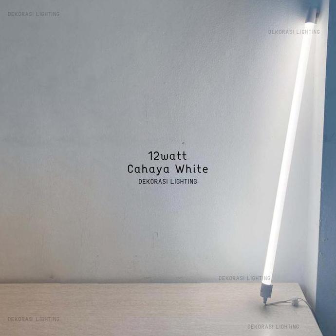 Lampu dinding wastafel led panjang neon 90cm T8 12w outbow putih