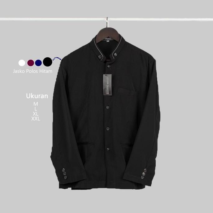 Baju Koko Pria Dewasa Jasko Polos Hitam Ekslusif LDR FASHION