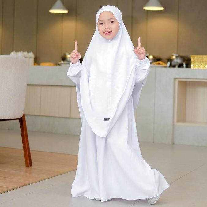 Gamis anak perempuan French khimar Full set cadar Inara set BY Salvina kids Baju Bergo Syari warna d