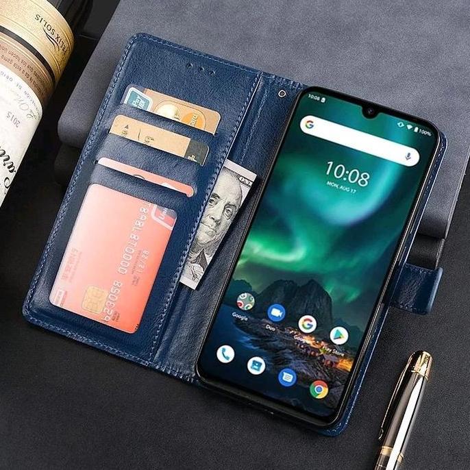 Casing For OPPO A3S Flip Cover Wallet Leather Casing Dompet Kulit ( Case Untuk A3S ) Slot Card Warna