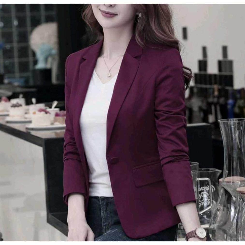 FREE ONGKIR JAS BLAZER WANITA/BLAZER CEWE HITAM FORMAL SEMI FORMAL/BLAZER WANITA SLIMFIT
