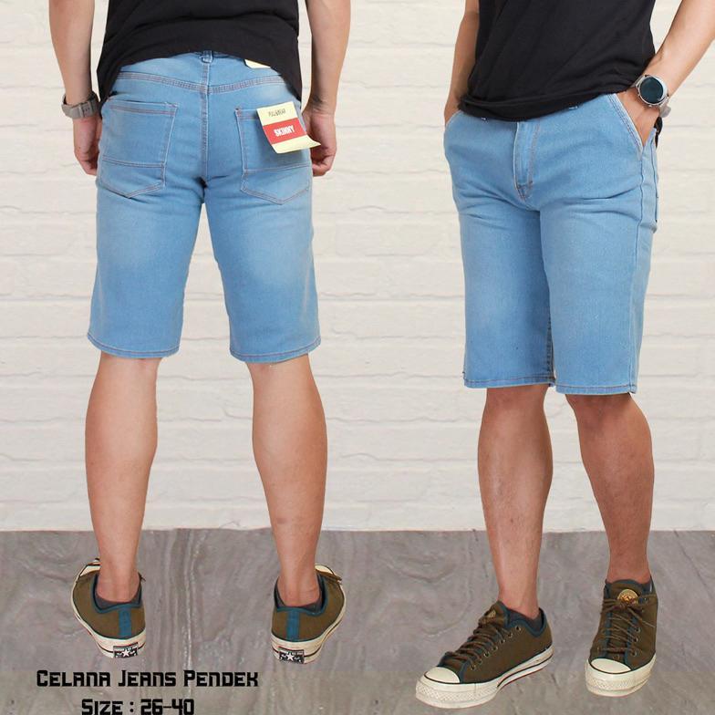 Terlaris (Beli 1 Gratis 1) Celana Jeans Pendek Pria 2023 Terbaru Di Toko Sharahcollection