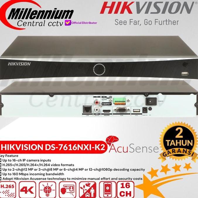 Murah Nvr Hikvision 16Ch Ds-7616Ni-K2 / Nvr Hikvision 16Channel Ds-7616Ni-K2