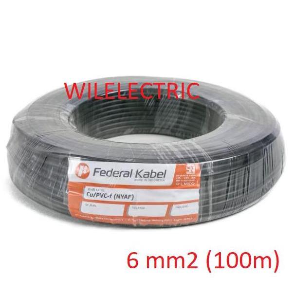 Promo Federal Kabel tunggal serabut NYAF 6 mm 6mm 100 m 100m rol Diskon