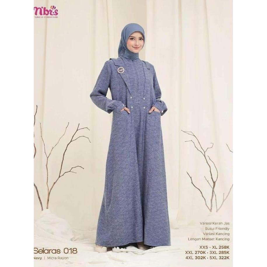 NIBRAS - Selaras 018 - Gamis Modis Dewasa - Gamis Simple Elegan