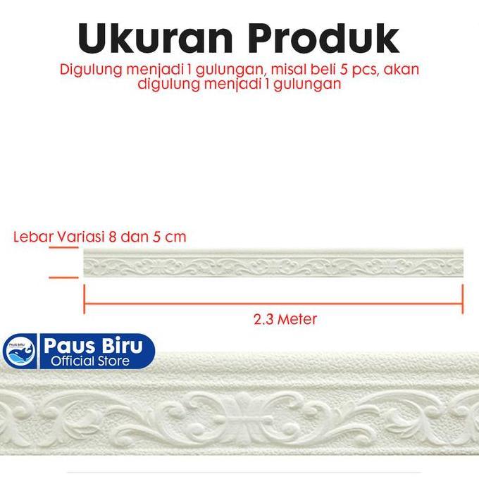 List Dinding 3D Foam Wallpaper 2.3 Meter Wall Border List Motif