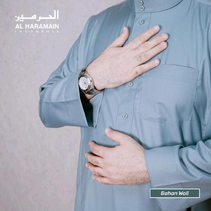GAMIS / JUBAH AL HARAMAIN BAHAN WOLL ORINAL HITAM PUTIH