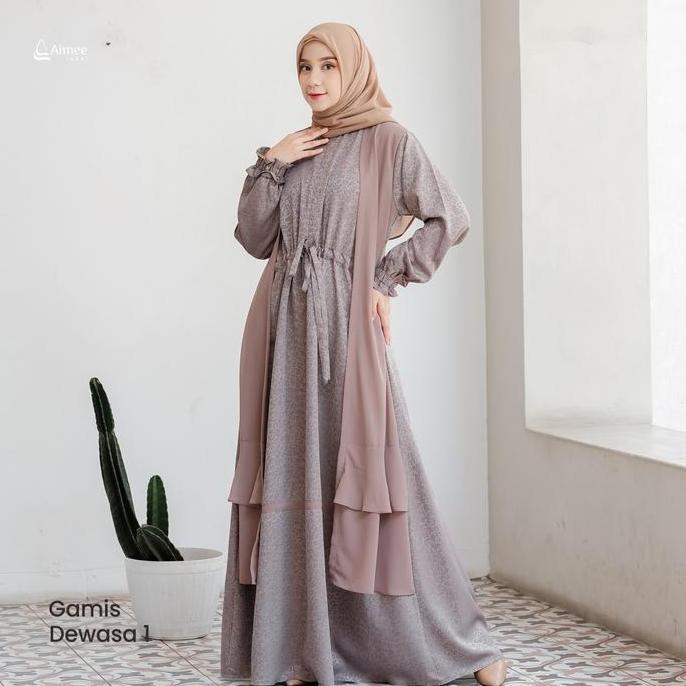 Aimee Label - Sarimbit Keluarga AZKA Set Family (Hershey) Baju Muslim Couple 2026